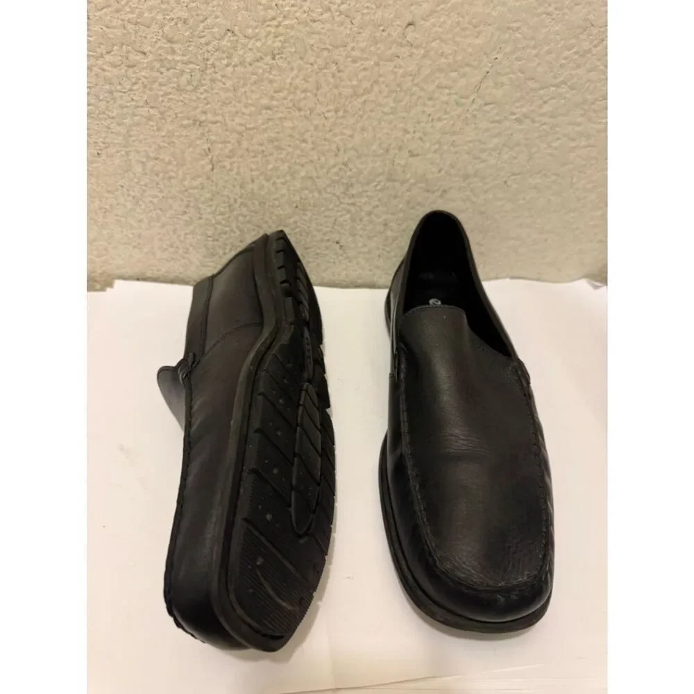 Ecco Men's Black Leather Slip-On Loafers extra wide size 47